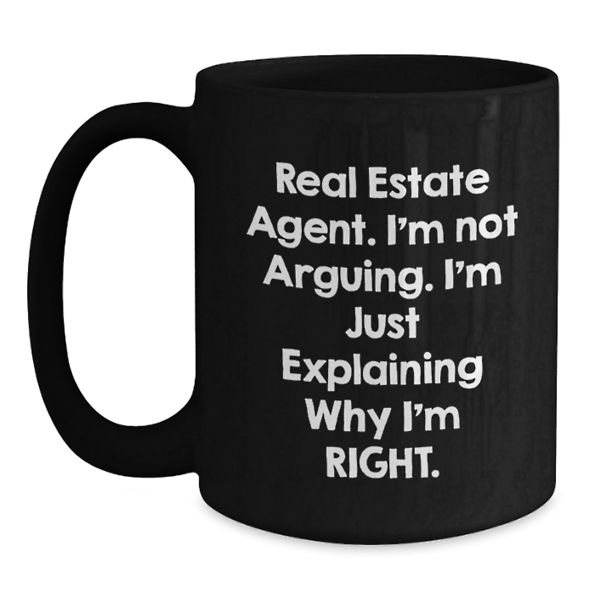 Funny Real Estate Agent Gifts - Gifts from Friends for Real Estate Agent Men, Black Coffee Mug with Christmas Quote, Real Estate Agent Humor, Encouragement - Main