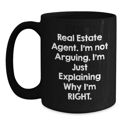 Funny Real Estate Agent Gifts - Gifts from Friends for Real Estate Agent Men, Black Coffee Mug with Christmas Quote, Real Estate Agent Humor, Encouragement - Main