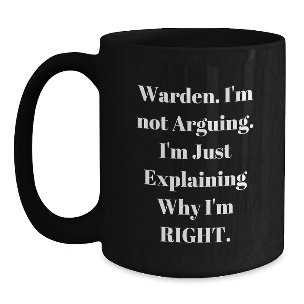 Funny Warden Black Coffee Mugs Gifts from Family for Christmas Unique Presents - Main