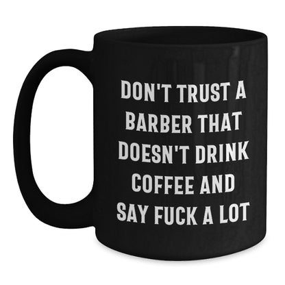 Funny Barber Mug Gifts from Friends and Family for Christmas Unique Barber Coffee Lover - Main
