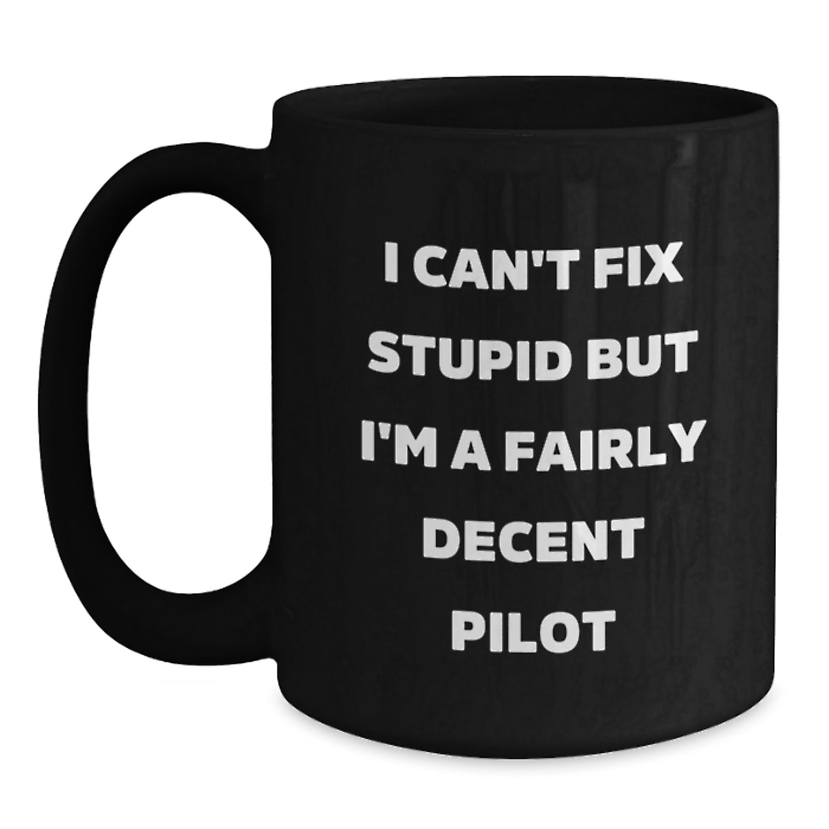 Funny Pilot Gifts for Men from Friends, Black Coffee Mugs with Inspirational Quote, Perfect for Christmas Unique Presents - Main