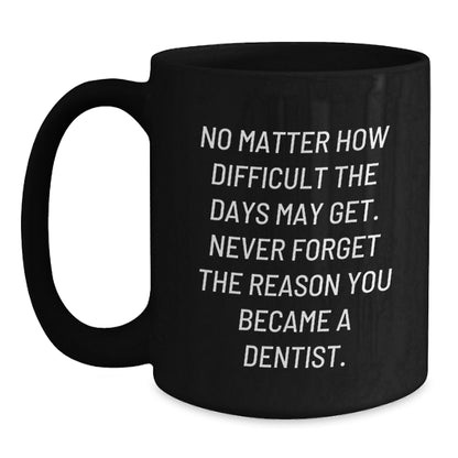 Funny Inspirational Gifts from Family to Dentist Birthday Unique Mugs Black Coffee Quote Never Forget the Reason You Became A Dentist - Main
