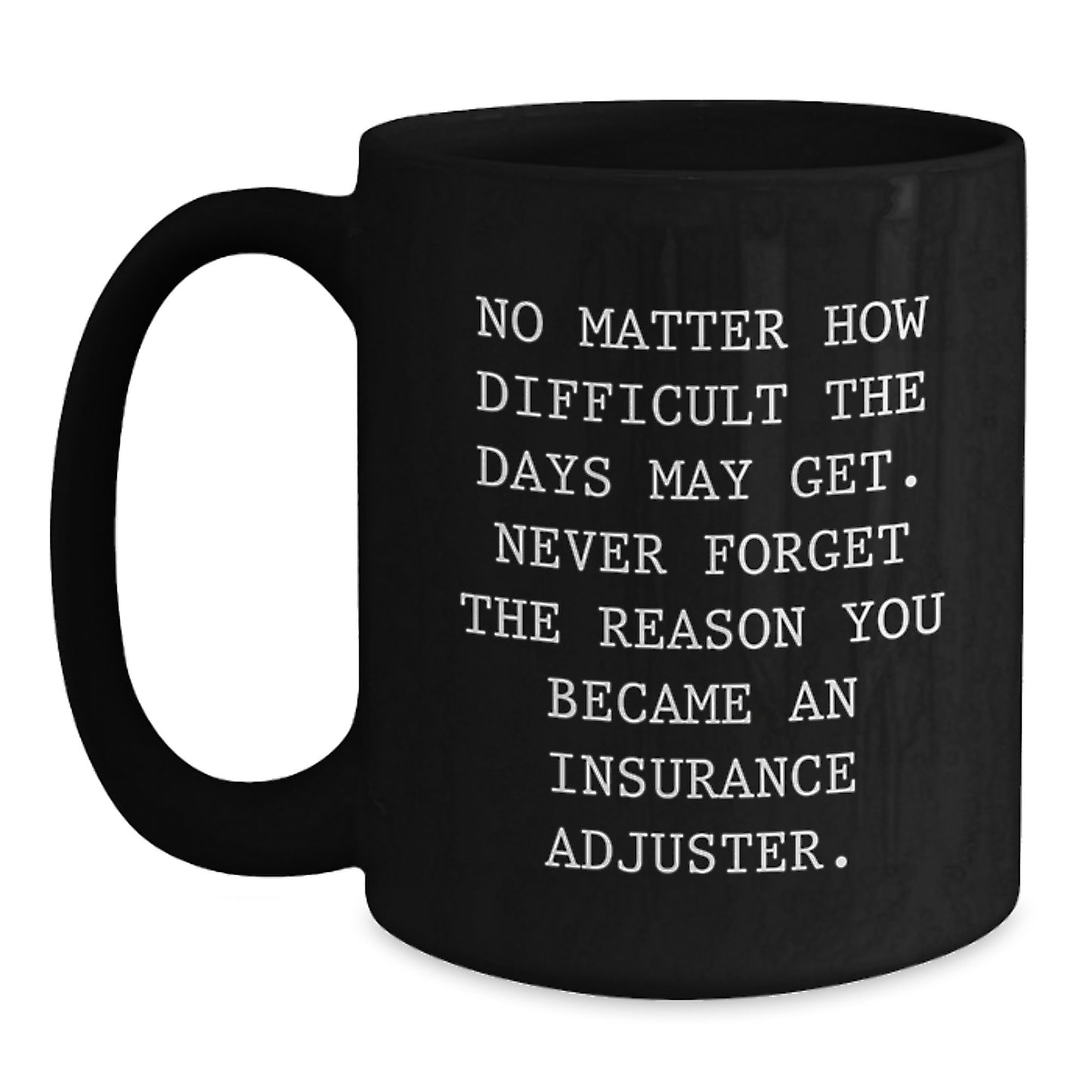Unique Birthday Unique Gifts from Friends for Insurance Adjuster - Funny Inspirational Black Coffee Mug - Main
