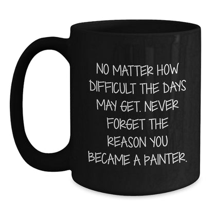 Funny Painter Gifts from Men for Painter Friends on Birthday Unique Black Coffee Mugs with Inspirational Quote Never Forget The Reason You Became A Painter - Main