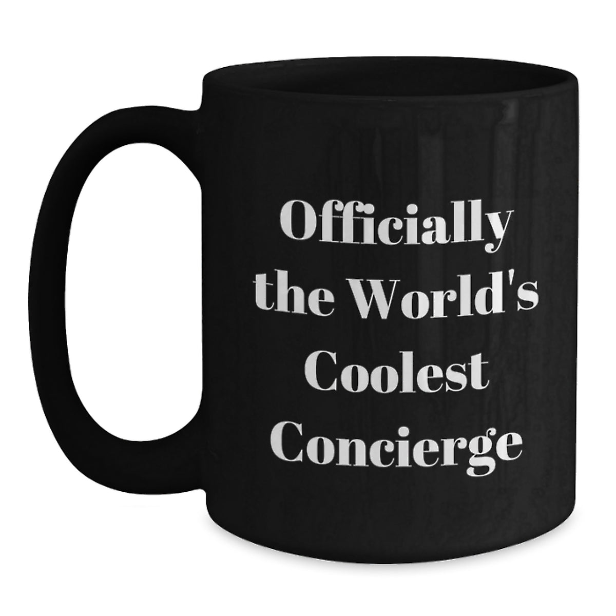 Gifts from Men for Officially The World's Coolest Concierge - Funny Black Coffee Mug for Mother's Day Unique Gifts for Women - Main