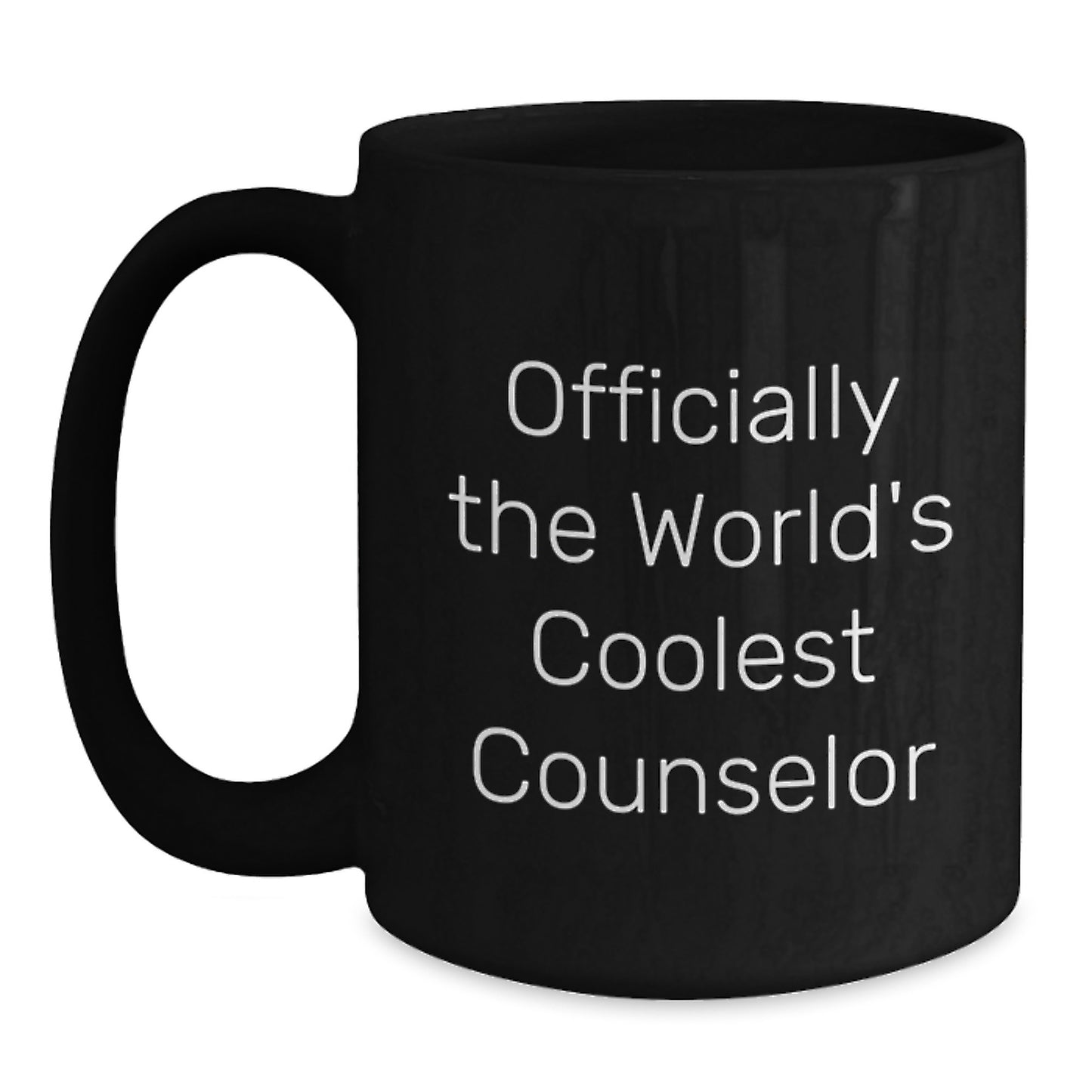 Funny Counselor Gifts from Friends - Officially The World's Coolest Counselor Black Coffee Mug for Birthday Unique Gifts - Main