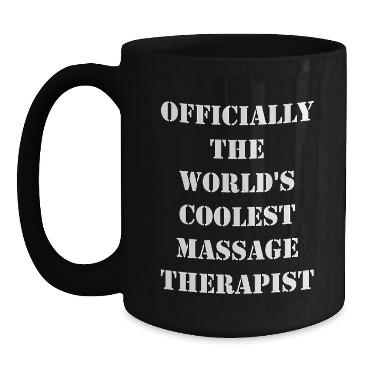 Unique Gifts for Massage Therapist, Funny 'Officially The World's Coolest Massage Therapist' Black Coffee Mug, Valentine's Unique Gifts from Men to Women - Main