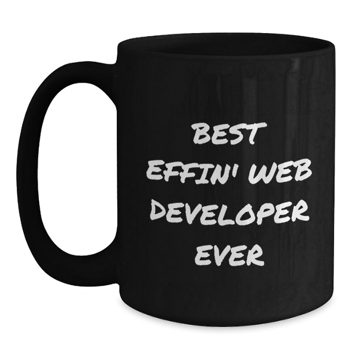 Funny Gifts for Web Developers, 'Best Effin' Web Developer Ever' Quote, Black Coffee Mug from Family to Web Developer - Main