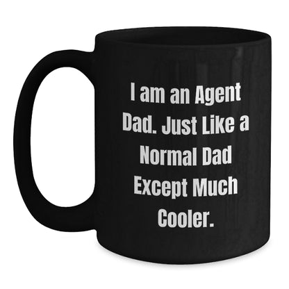 Funny Agent Dad Gifts for Agent Men, Cute Agent Black Coffee Mug, Inspirational Graduation Unique Gift - Main