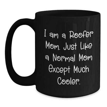 Roofer Keepsake Black Coffee Mug for Him Birthday Gift Ceramic - Main