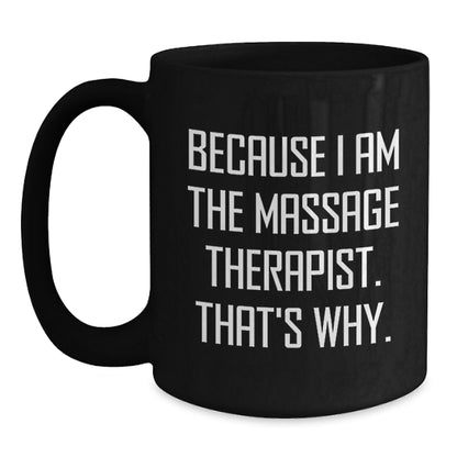 Birthday Gift for Her Massage Therapist Black Coffee Mug Present - Main