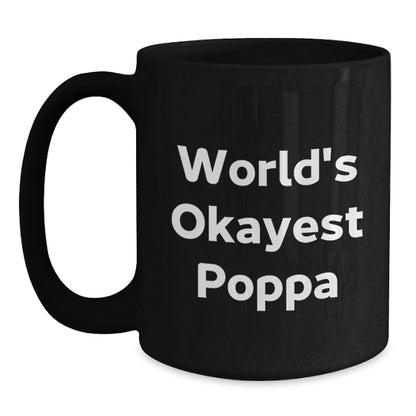 Poppa Keepsake Black Coffee Mug for Him Birthday Gift - Main