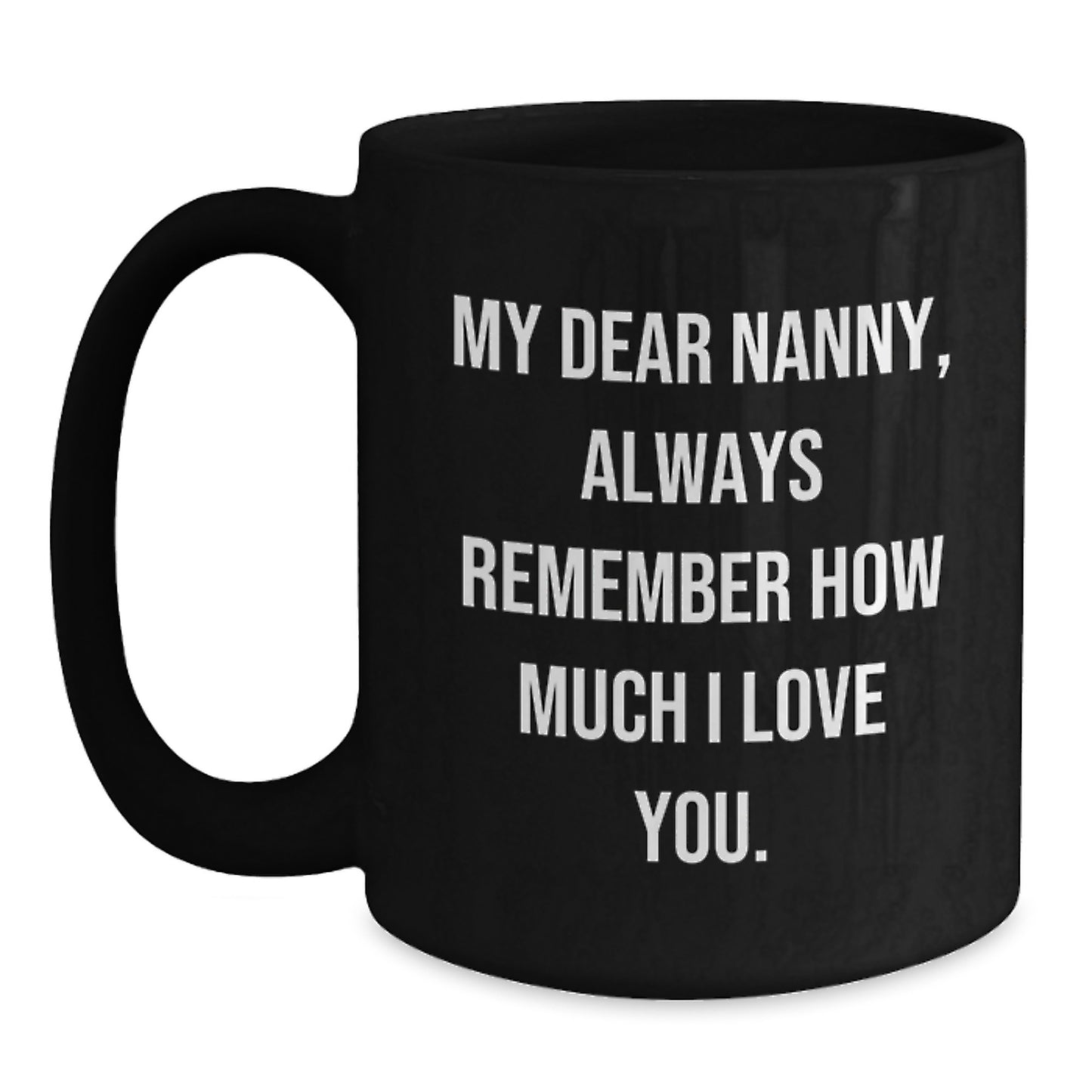 Funny Nanny Gifts, Birthday Unique Presents, Black Coffee Mug, Gifts from Men to Nanny, Always Remember How Much I Love You. - Main