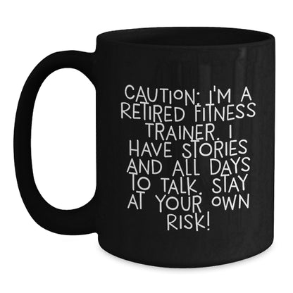 Fitness Trainer Humor Gifts for Men from Family - Funny Black Coffee Mug for Graduation - Main