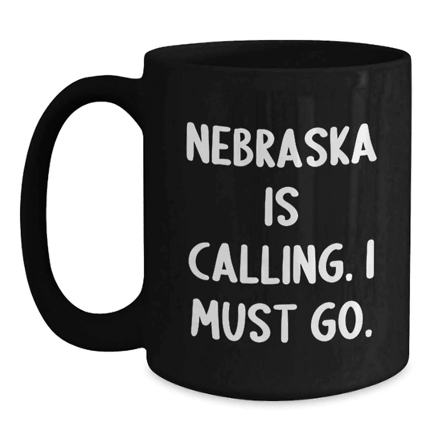 Funny Nebraska Gifts for Men from Nebraska, Black Coffee Mug - Graduation Unique Gifts - Main