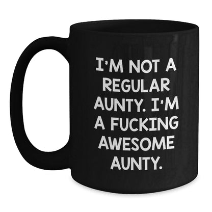 Gifts from Men to Awesome Aunts, Unique Valentine's Gifts for Women, Funny Black Coffee Mugs with Inspirational Quote, Ceramic Mug for Aunty - Main