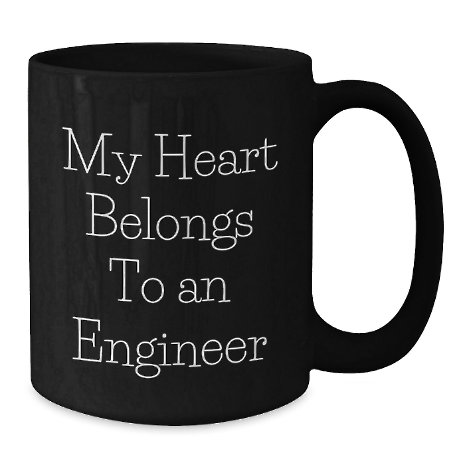 Funny Engineer Gifts - 'My Heart Belongs To An Engineer' Black Coffee Mug for Him or Her, Birthday Unique Gifts from Family, Friends, Coworkers - Additional