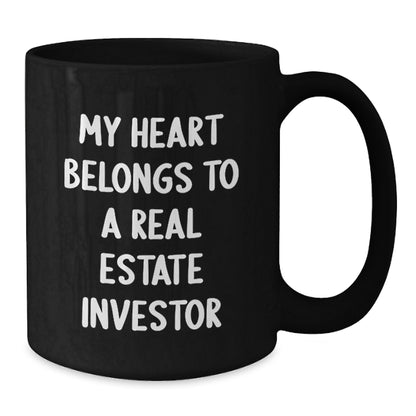 Funny Real Estate Investor Gifts from Family, Unique Black Coffee Mugs for Real Estate Investor Men, Valentine's Gifts for Him - Additional