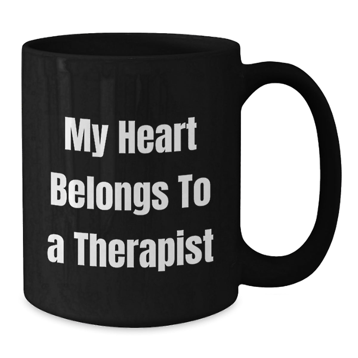 Funny Therapist Gifts from Friends - My Heart Belongs To A Therapist Unique Black Coffee Mug, Graduation Unique Gifts for Therapist - Additional