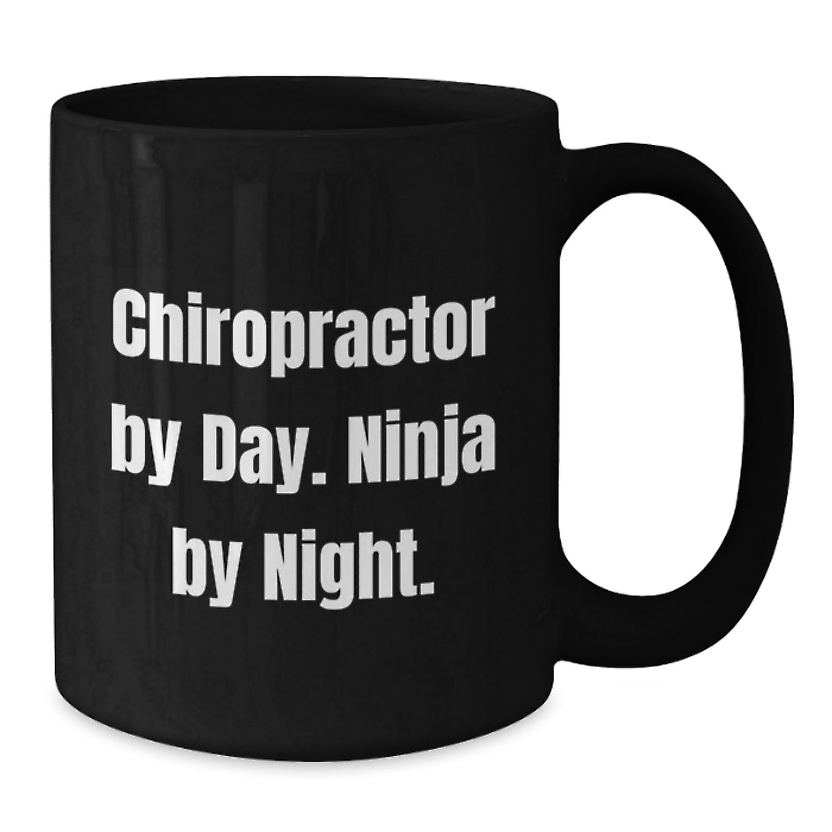 Funny Chiropractor Gifts for Men, Black Coffee Mug from Family, 'Chiropractor By Day. Ninja By Night.' - Additional