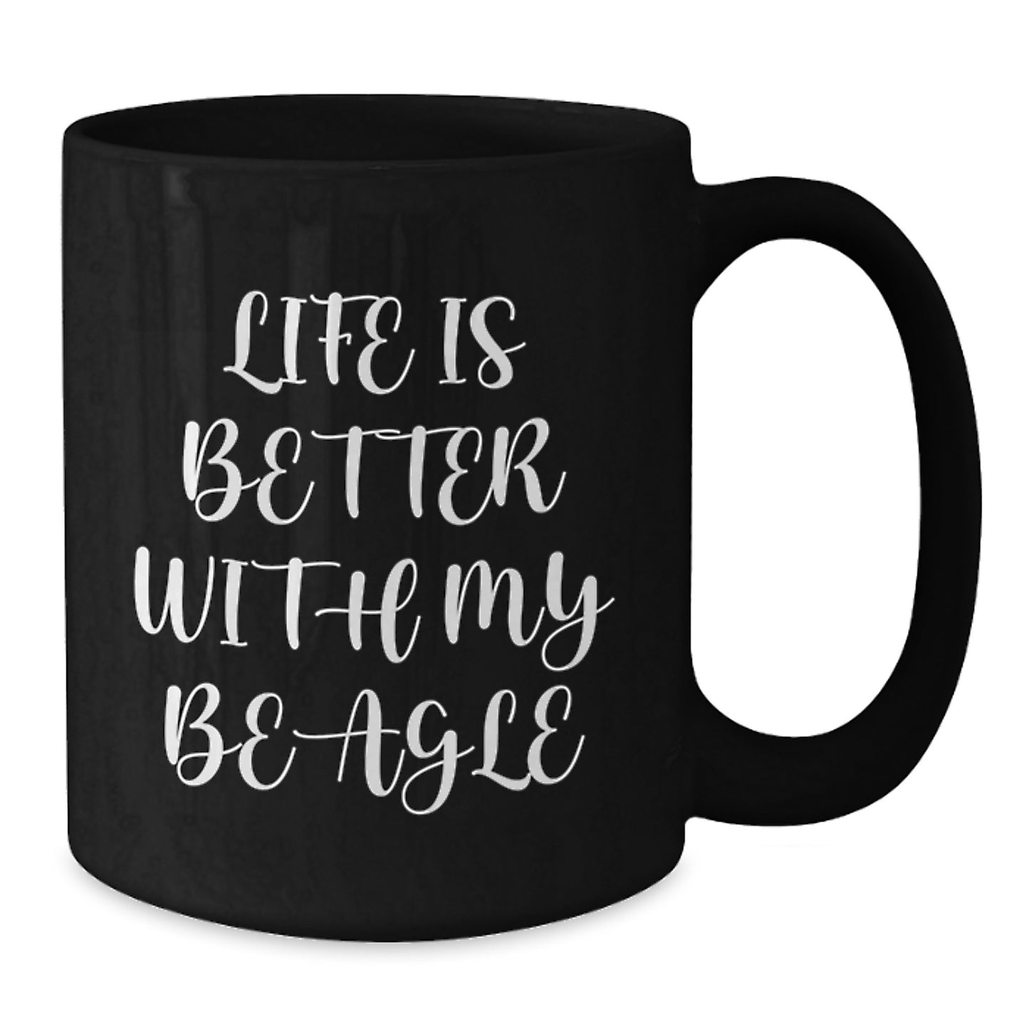 Funny Beagle Dog Gifts for Birthday, Black Coffee Mug from Friends for Beagle Lovers, Life Is Better With My Beagle Inspired Ceramic Mug - Additional