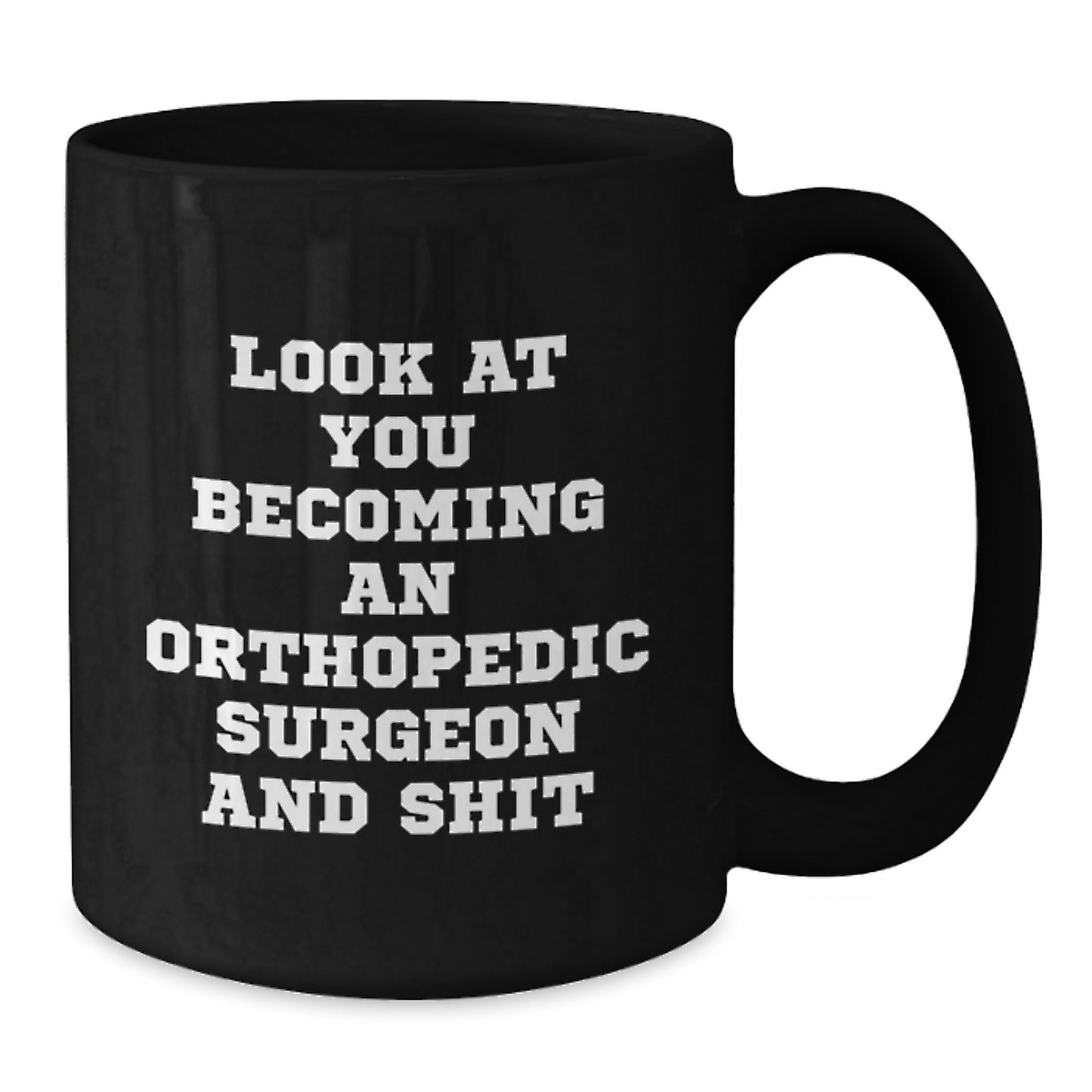 Funny Orthopedic Surgeon Gifts for Him, Black Coffee Mug from Friends for Christmas Unique Present - Additional