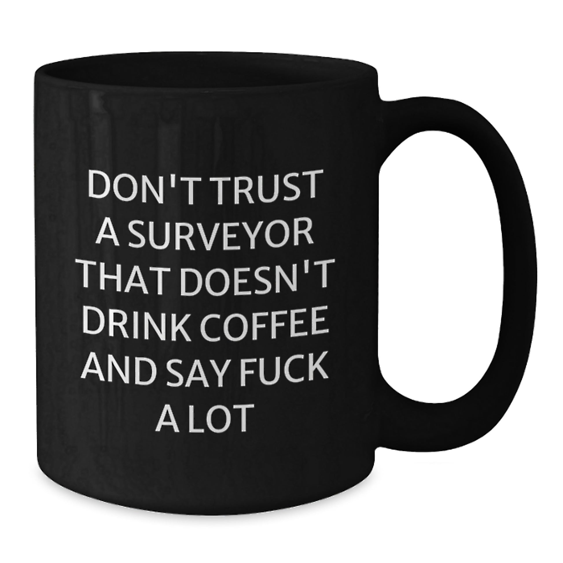 Funny Surveyor Gifts, Black Coffee Mugs for Surveyor Lovers, Valentine's Unique Gifts from Friends to Surveyor, 'Don't Trust A Surveyor That Doesn't Drink Coffee And Say F--k A Lot' - Additional
