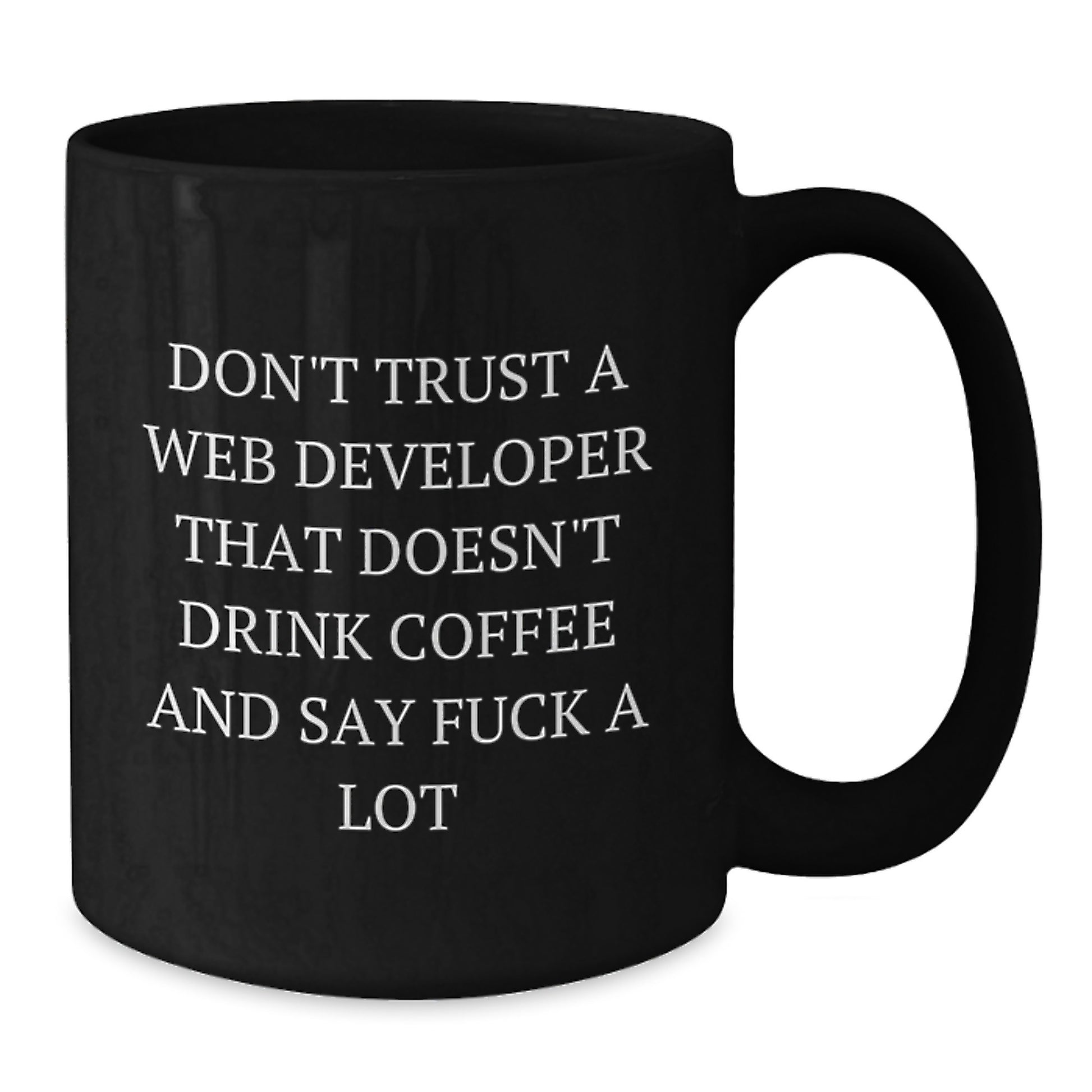 Funny Gift for Web Developers, Black Coffee Mugs, Birthday Unique Presents from Friends to Web Developers, Don't Trust a Web Developer - Additional