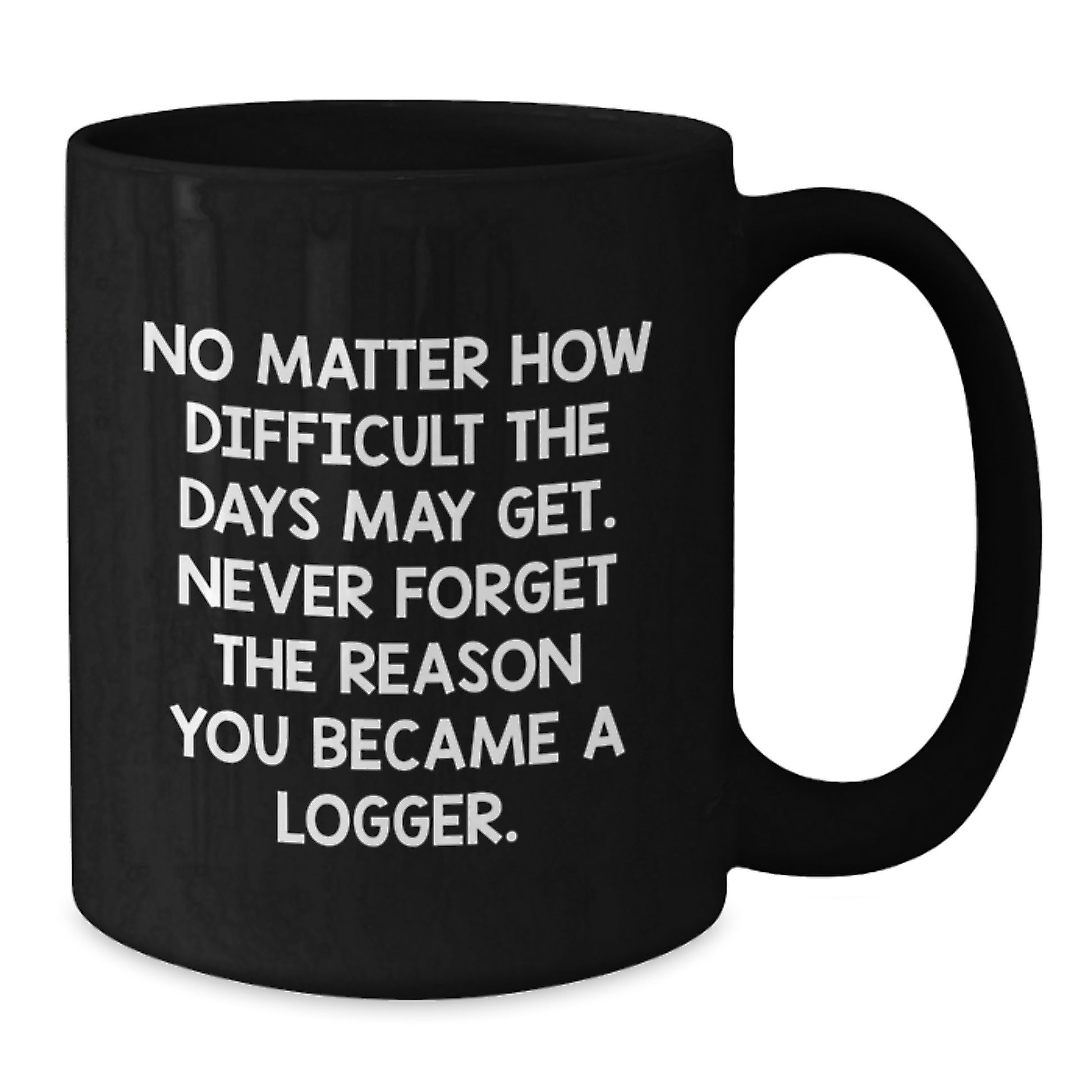 Logger Inspired Black Coffee Mug, Funny Quote Gifts from Men to Logger Friends on Valentine's, Unique Valentine's Gifts for Him - Additional