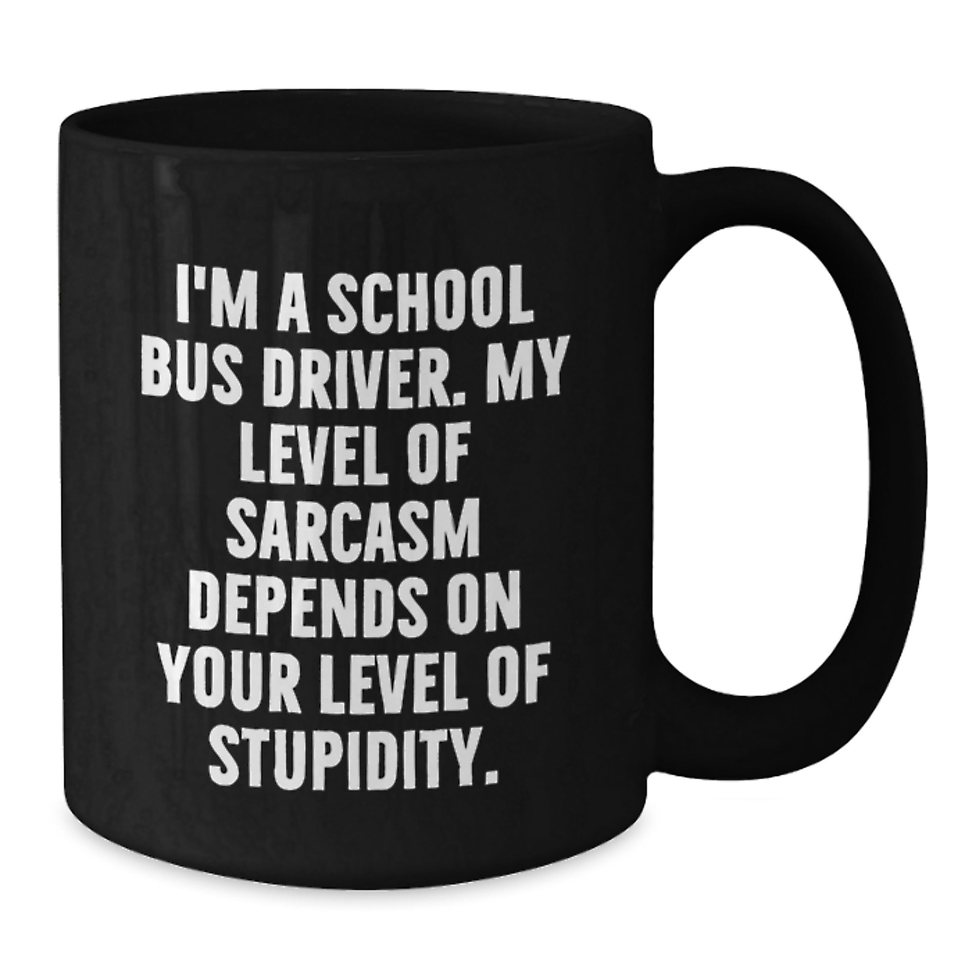 Funny School Bus Driver Valentine's Unique Gifts from Men to Women Friends Family Members - Black Coffee Mug for School Bus Driver with Sarcasm Quote - Additional