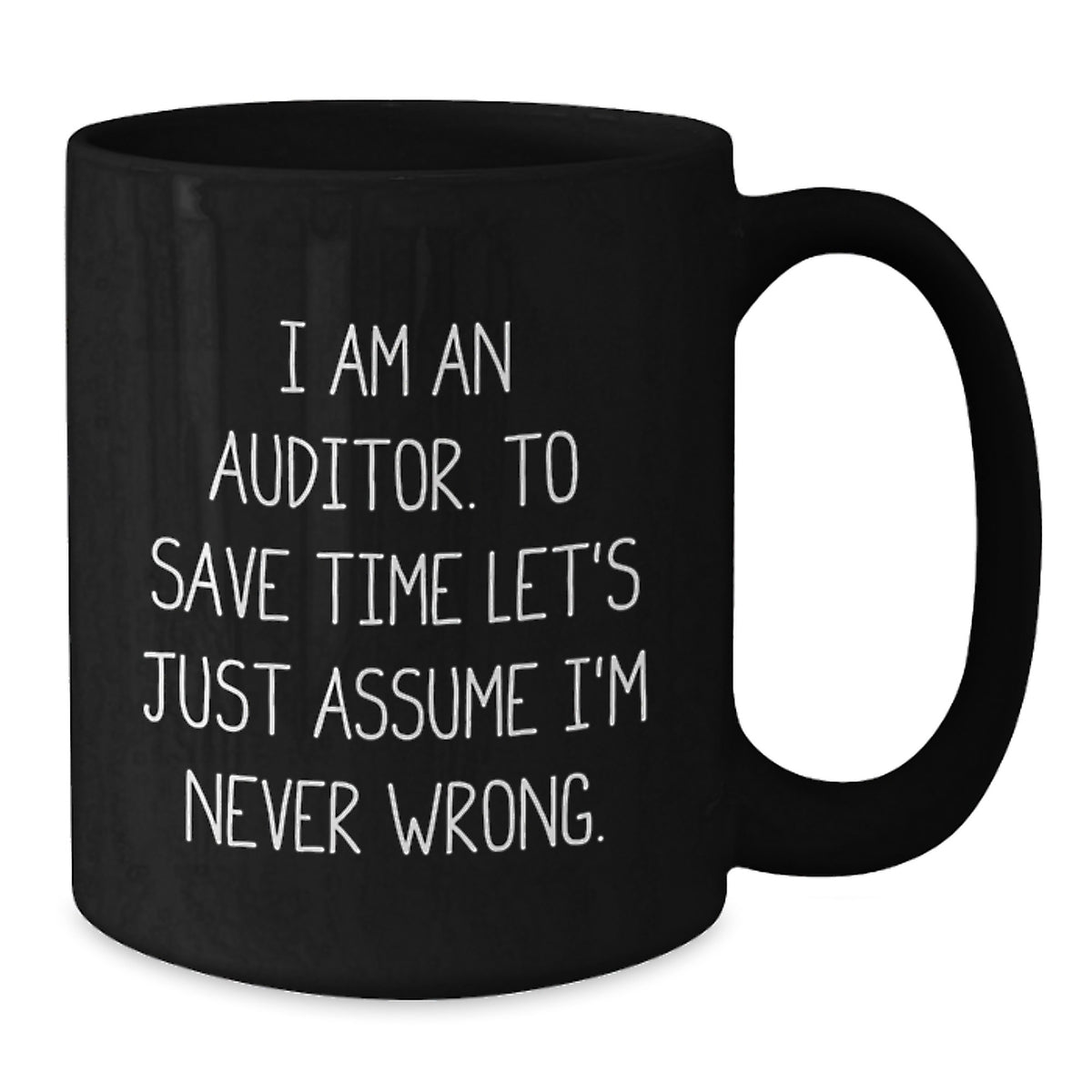 Funny Auditor Gifts for Mom - I'm Never Wrong Black Coffee Mug, Unique Mother's Day Unique Gift from Family - Additional