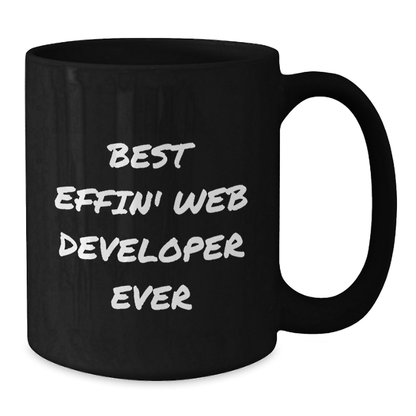 Funny Gifts for Web Developers, 'Best Effin' Web Developer Ever' Quote, Black Coffee Mug from Family to Web Developer - Additional