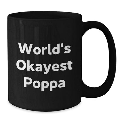 Poppa Keepsake Black Coffee Mug for Him Birthday Gift - Additional