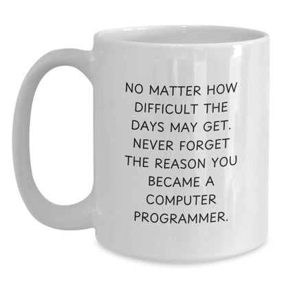 Funny Gifts for Computer Programmer, White Coffee Mug with Inspirational Quote, Birthday Unique Gift for Men or Women, Gifts from Friends or Family - Main
