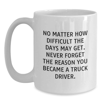 Funny Truck Driver Gifts from Family - White Coffee Mug for Truck Drivers with Inspirational Quote - Unique Mother's Day Unique Gifts for Men - Gifts for Truck Driver - Main
