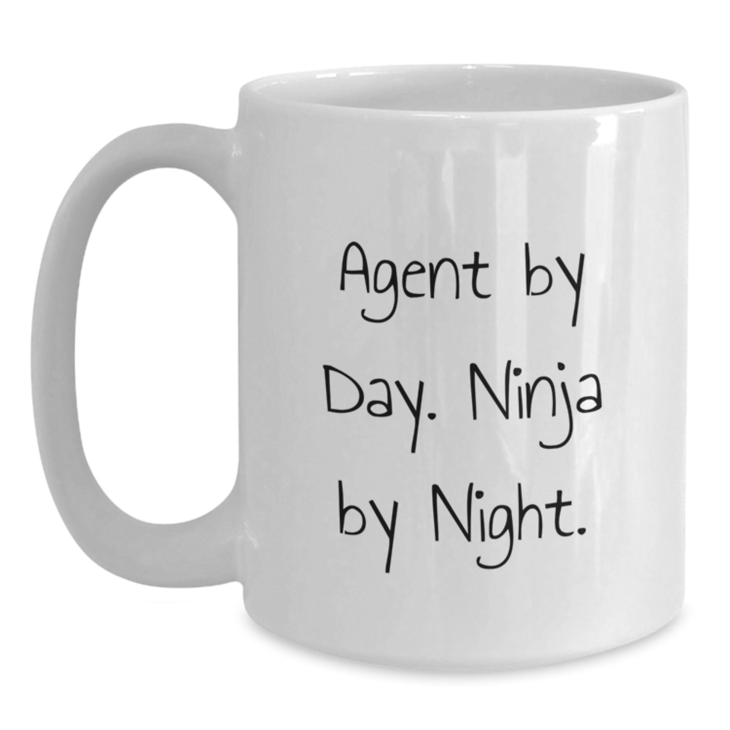 Agent Gifts from Friends, Funny Agent White Coffee Mug for Graduation Unique Gifts, Agent By Day. Ninja By Night. - Main