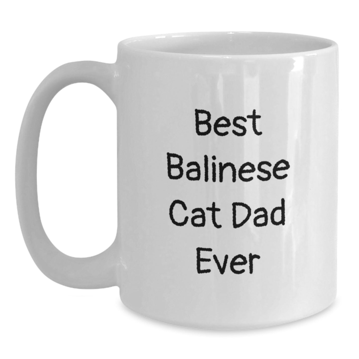 Funny Balinese Cat Gifts for Men, Unique White Coffee Mug with Best Balinese Cat Dad Ever Quote, Birthday Unique Gifts from Family - Main