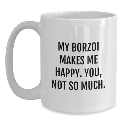 Funny Borzoi Dog Quote Gifts from Friends for Men, Women, and Family - White Coffee Mug - Main
