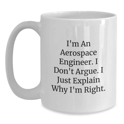 Aerospace Engineer Funny White Coffee Mug Gifts from Family to Aerospace Engineer Friends, Inspirational Birthday Unique Gifts - Main