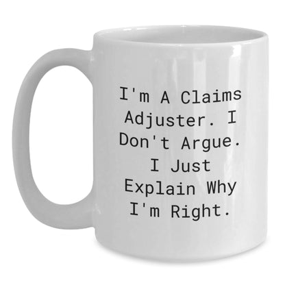 Funny Claims Adjuster White Coffee Mugs Gifts from Coworkers to Friends, Christmas Unique Presents for Men or Women Claims Adjuster Enthusiasts - Main
