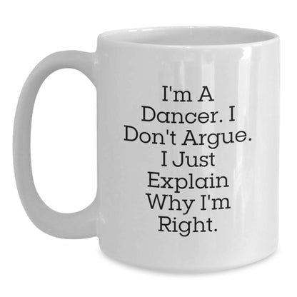 Funny Dancer Gifts for Him - White Coffee Mug - Christmas Unique Gifts from Men, Dancer Lover Friends - Main