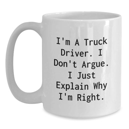 Funny Truck Driver Humor White Coffee Mug Gifts from Family to Friends on Christmas Day - Main