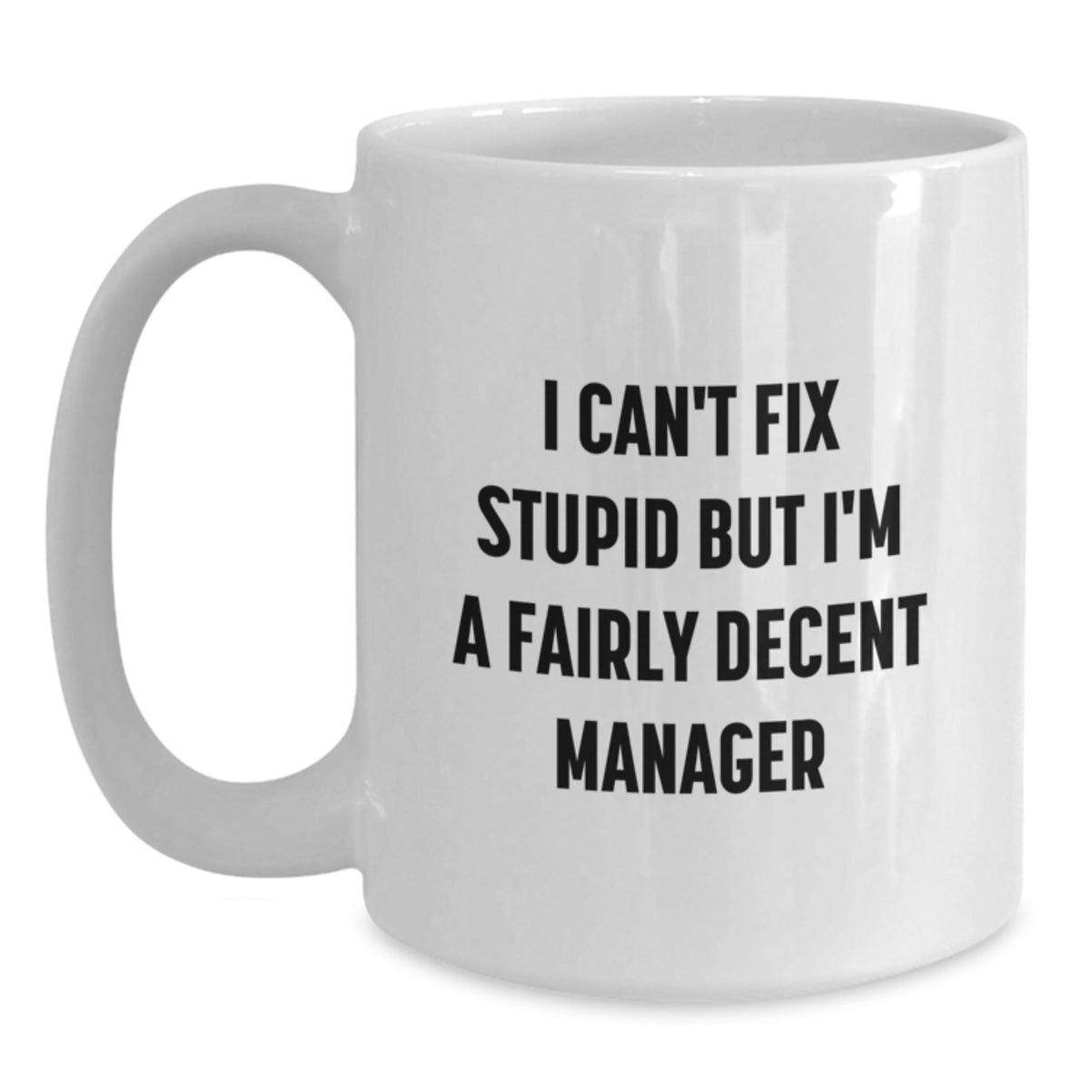 Funny Manager Gifts I Can't Fix Stupid But I'm A Fairly Decent Manager White Coffee Mugs for Men Friends Family - Main