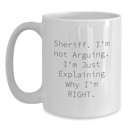 Sheriff White Coffee Mugs Funny Gifts from Men to Sheriff Christmas Unique - Main