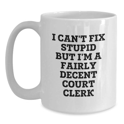 Funny Court Clerk Gifts - White Coffee Mug for Men Women Friends Court Clerks - Main