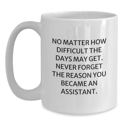 Funny Assistant Gifts, White Coffee Mugs, Birthday Unique Gifts from Friends, Family or Coworkers to Assistants, White Coffee Mug Quotes - Main