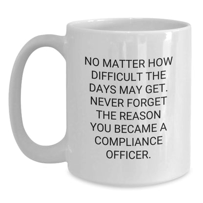 Funny Compliance Officer Gifts from Friends - White Coffee Mug - Valentine's Unique Gifts for Compliance Officers - Main