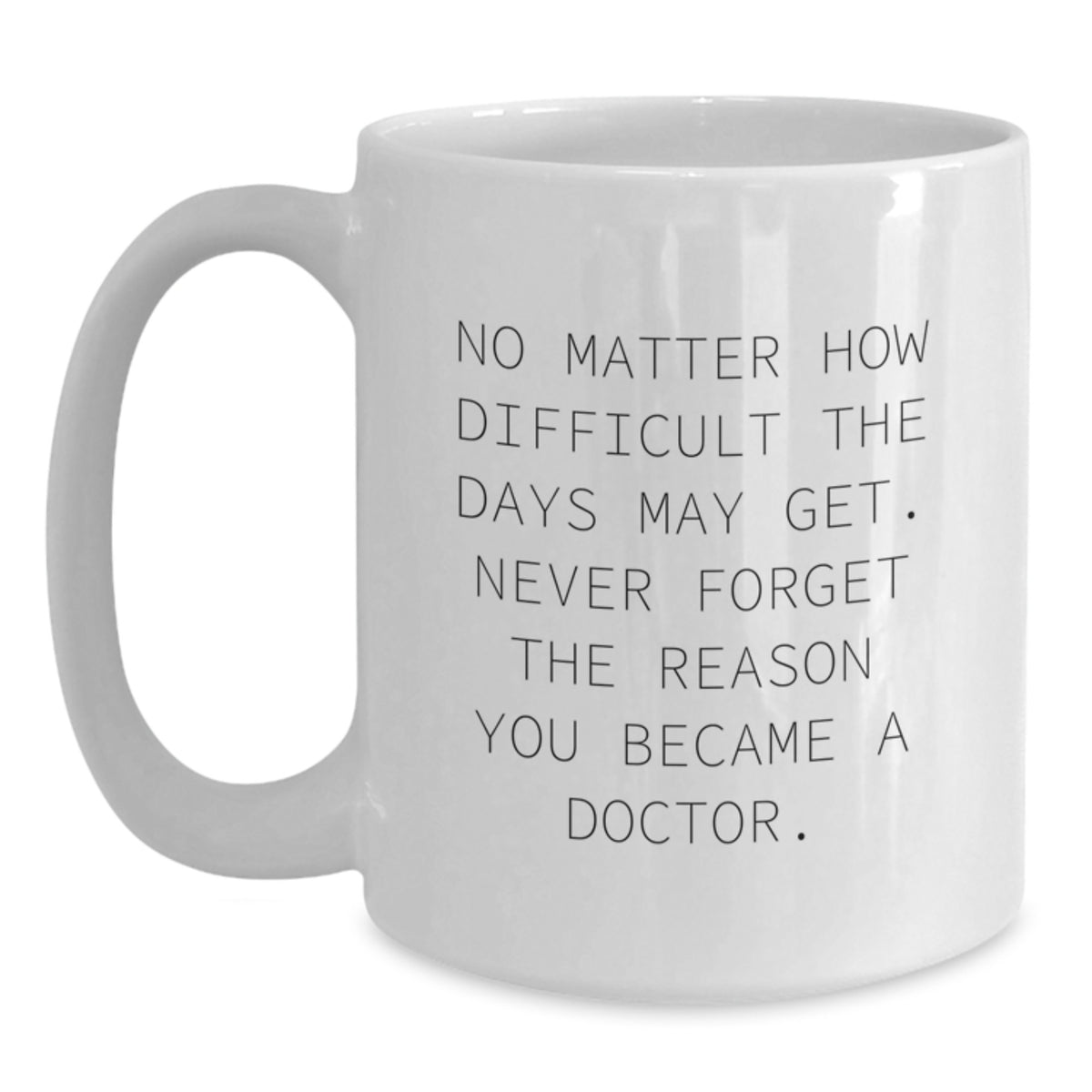 Inspirational Doctor Gifts from Friends for Birthday White Coffee Mugs, Never Forget the Reason You Became a Doctor, Funny Quote - Main