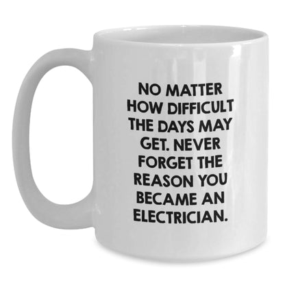 Funny Electrician Gifts, White Coffee Mug for Electrician Men, Birthday Unique Gifts from Friends - Main
