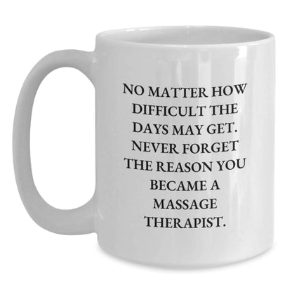 Massage Therapist Gifts - Funny Inspirational Quote White Coffee Mug, Gifts for Massage Therapist Friends Coworkers, Gifts from Family, Birthday Unique Mug for Massage Enthusiasts - Main